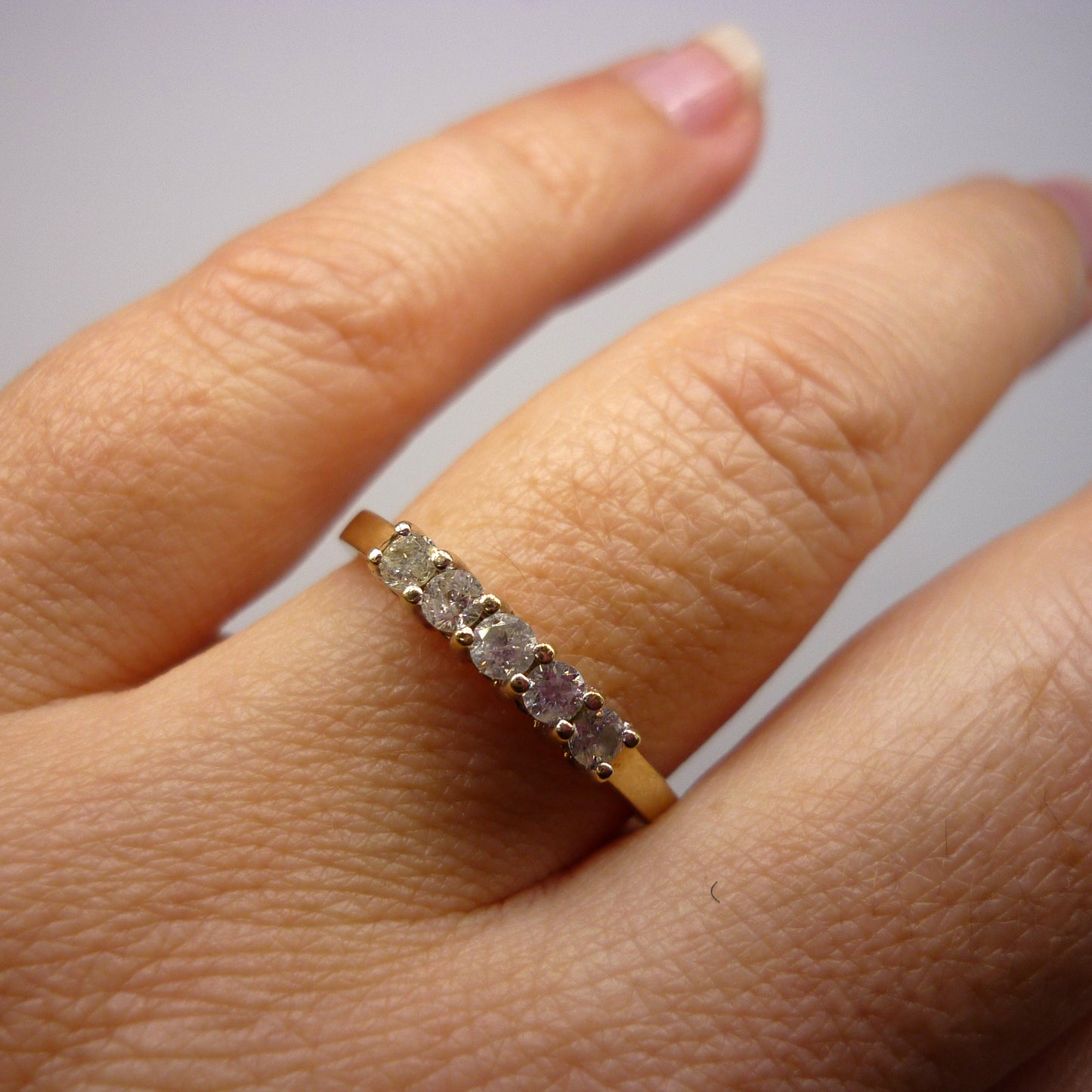5 Stone Diamond Wedding Band Size 7
