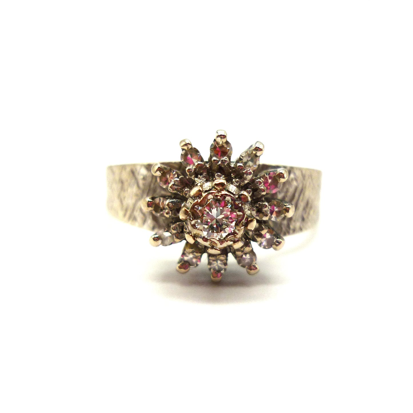 18k White Gold Diamond Cluster Ring