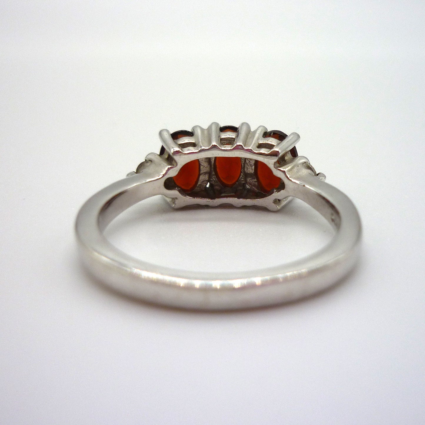 Garnet Silver Ring Size 6.75