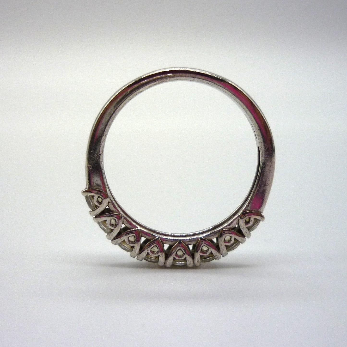 Sterling Silver 8 Stone Cubic Zirconia Band Size 6.5