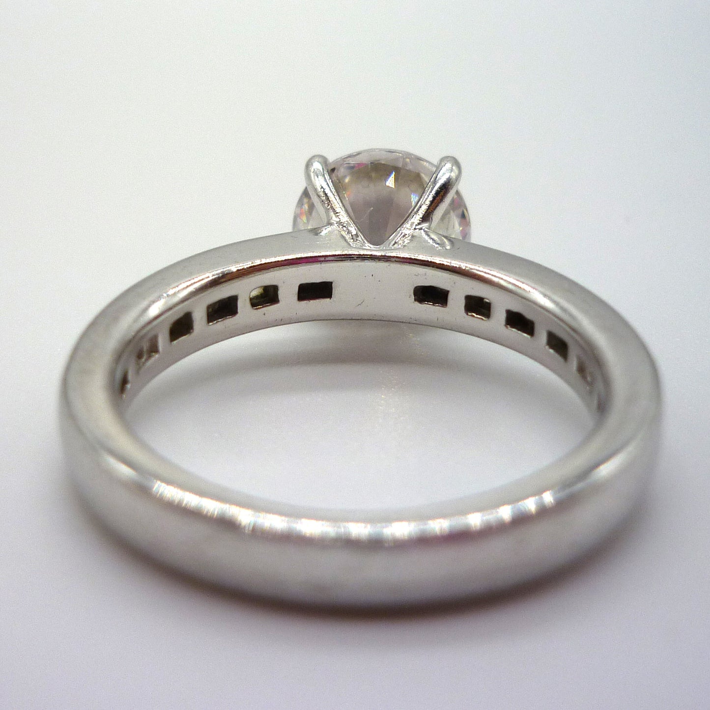 Simulated Diamond Solitaire Ring Size 6.5, Chunky Silver Band