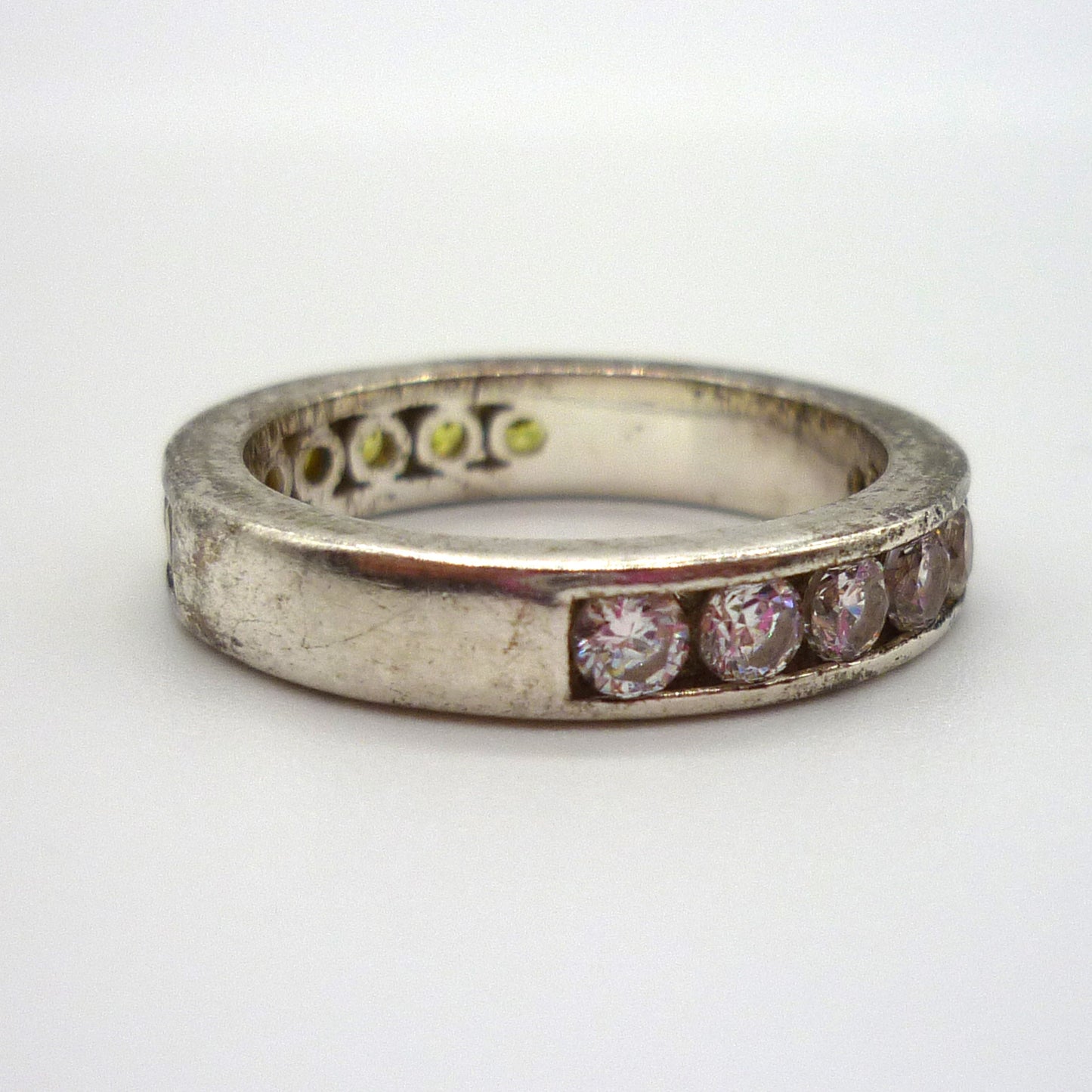 Channel Set Yellow & White CZ Band 7.75