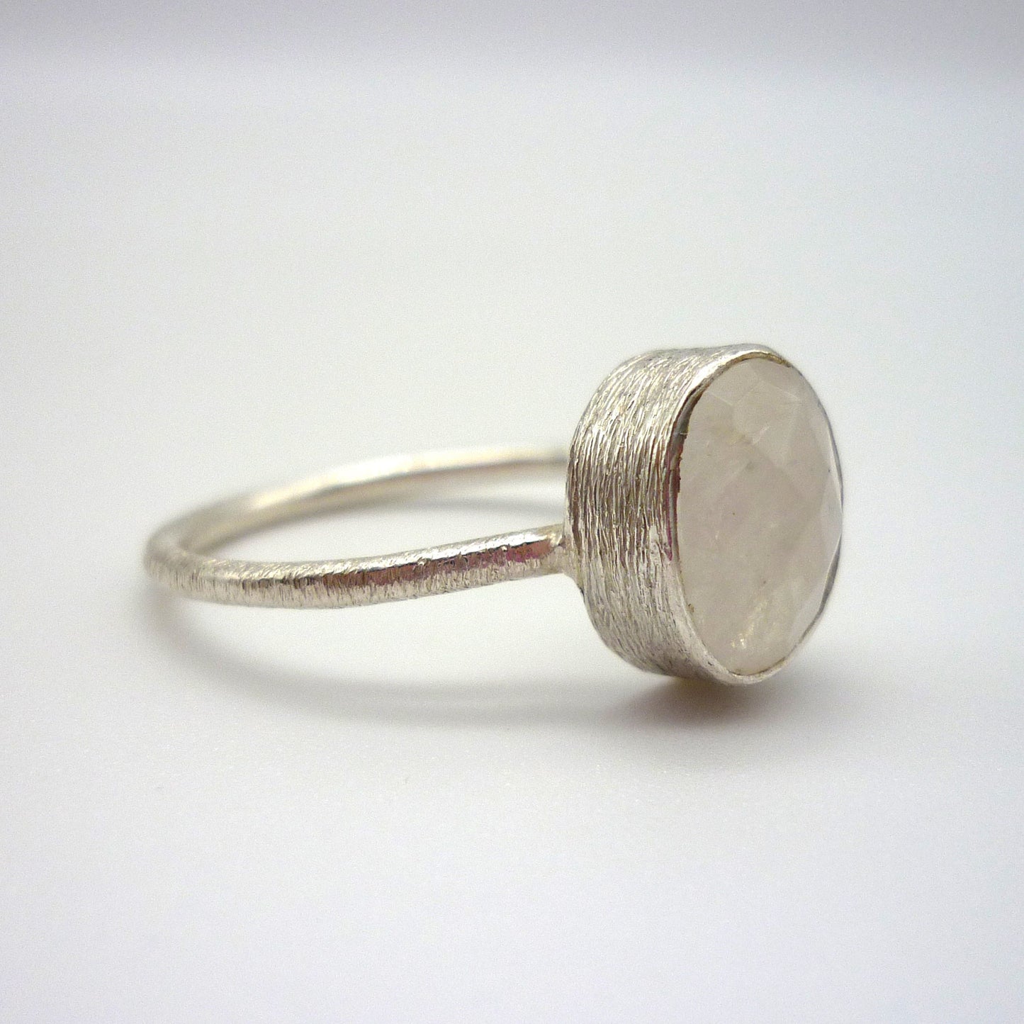 Raw Topaz Silver Ring Size 7.75, Natural Stone Dainty Ring