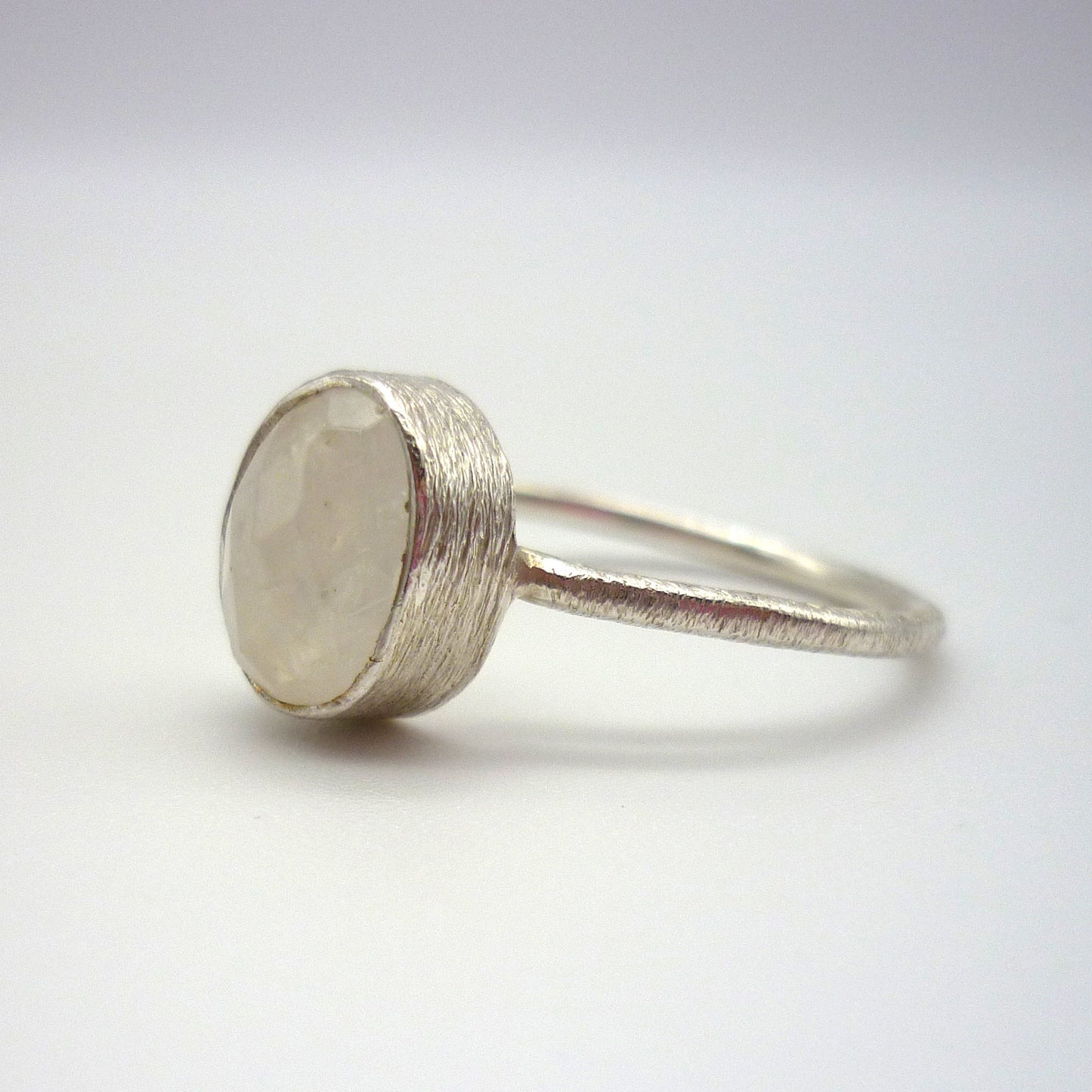 Raw Topaz Silver Ring Size 7.75, Natural Stone Dainty Ring