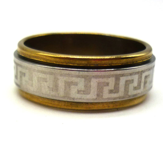 2 Tone Stainless Steel Spinner Ring Size N