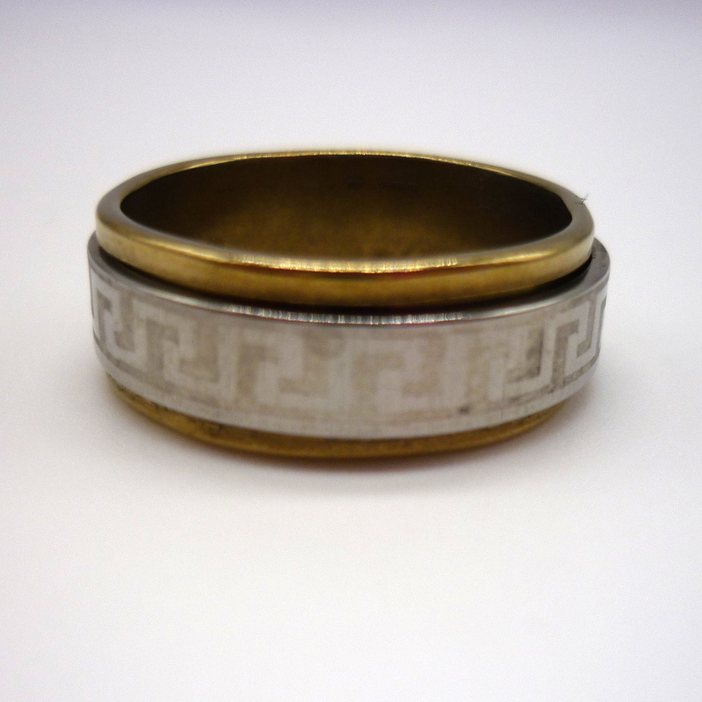 2 Tone Stainless Steel Spinner Ring Size N