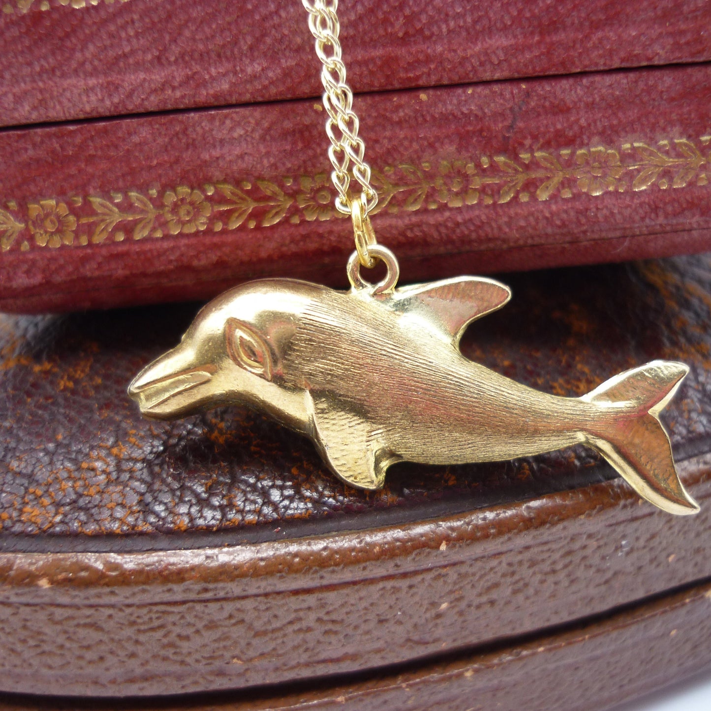 Vintage Gold Dolphin Pendant on Chain