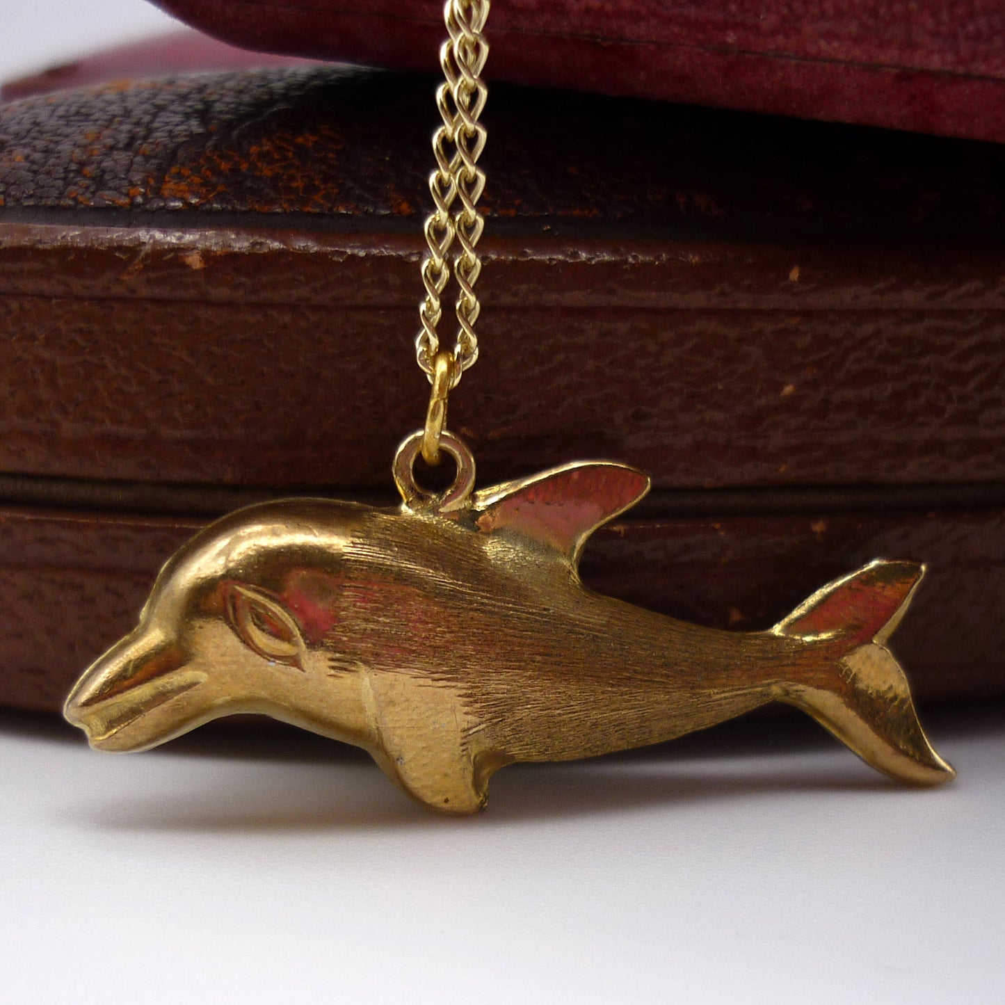 Vintage Gold Dolphin Pendant on Chain