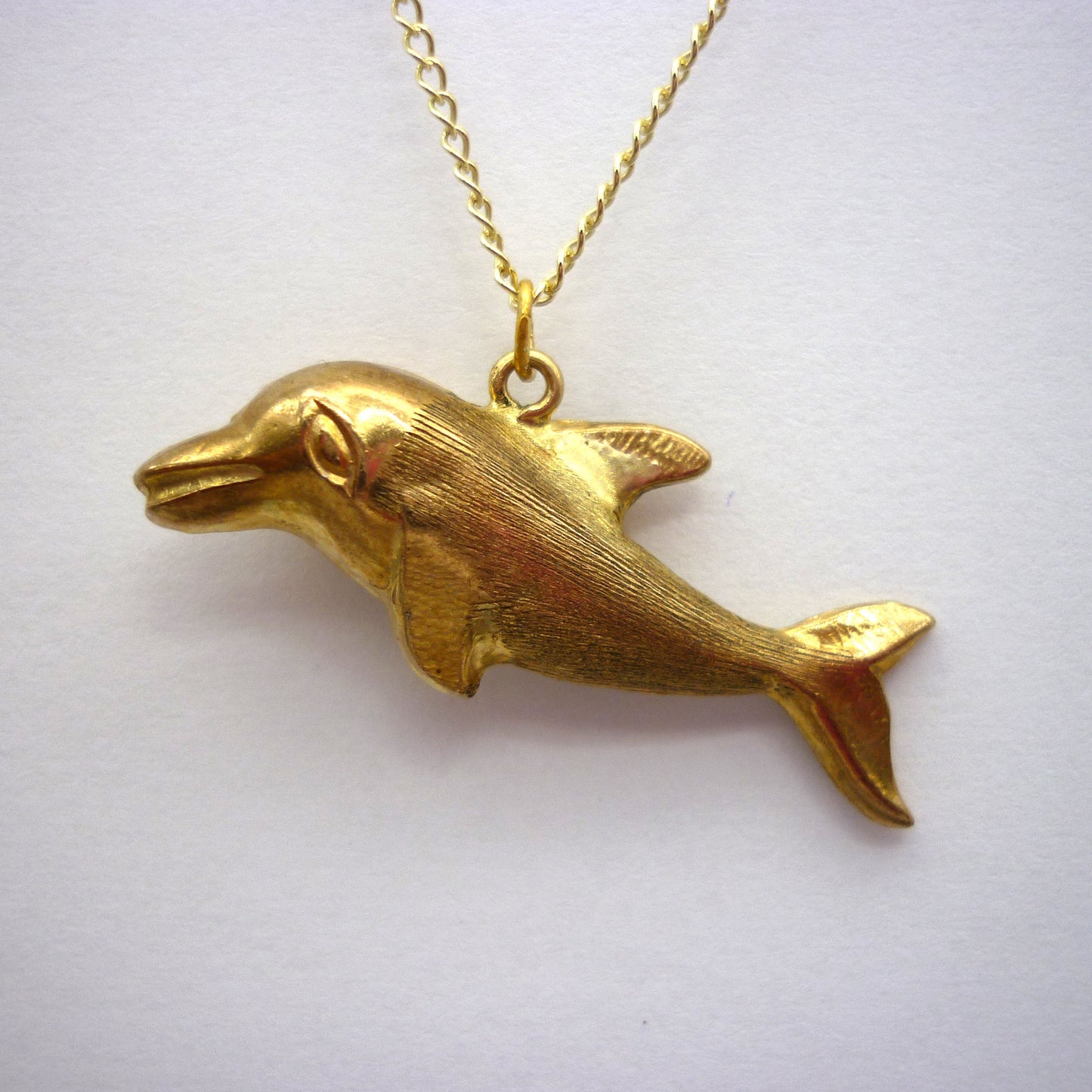 Vintage Gold Dolphin Pendant on Chain
