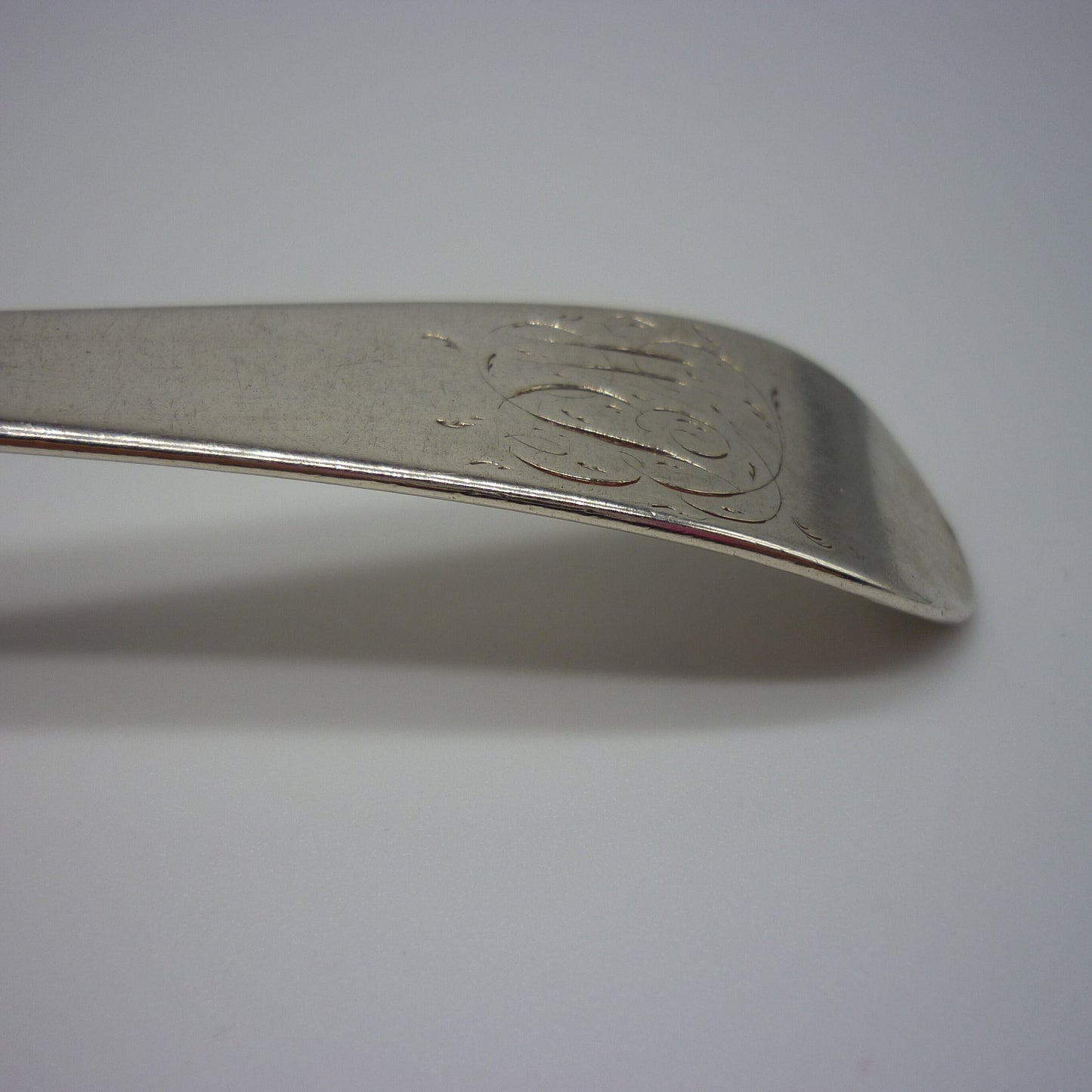 1789 Solid Silver Serving Spoon: Antique George III Old English Cutlery