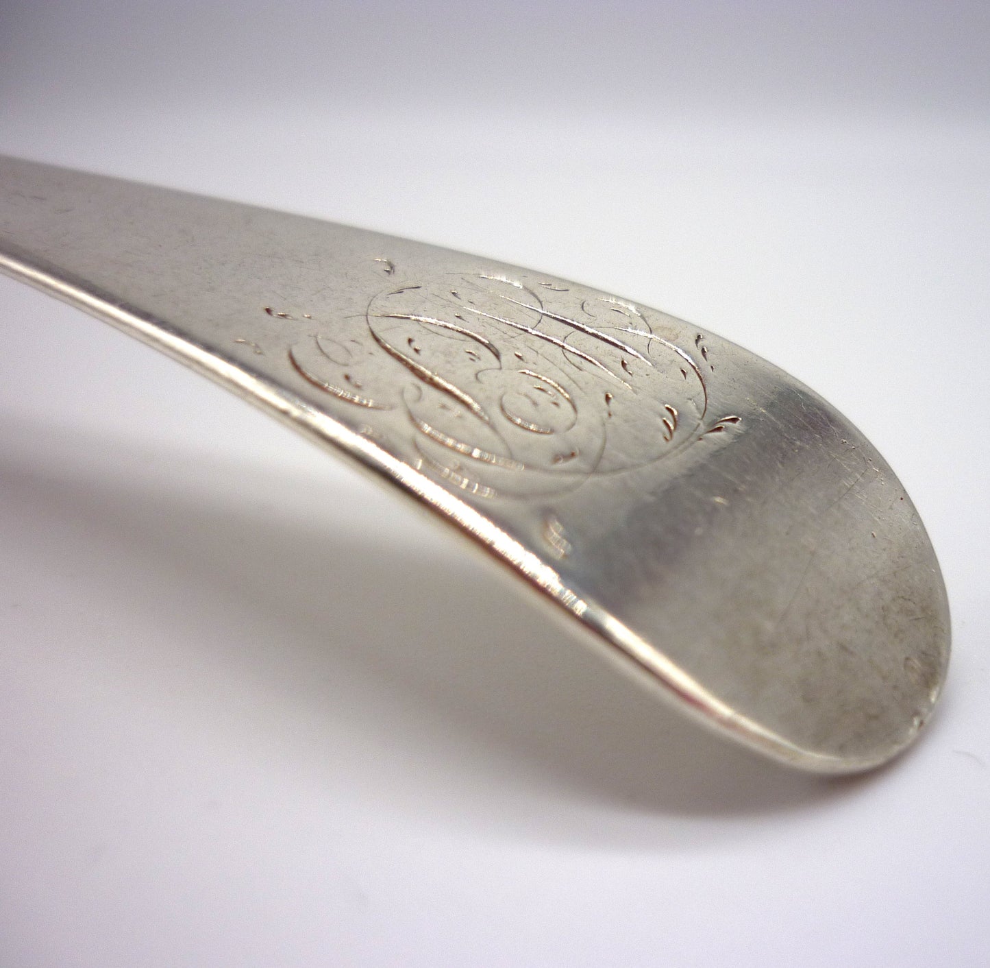 1789 Solid Silver Serving Spoon: Antique George III Old English Cutlery