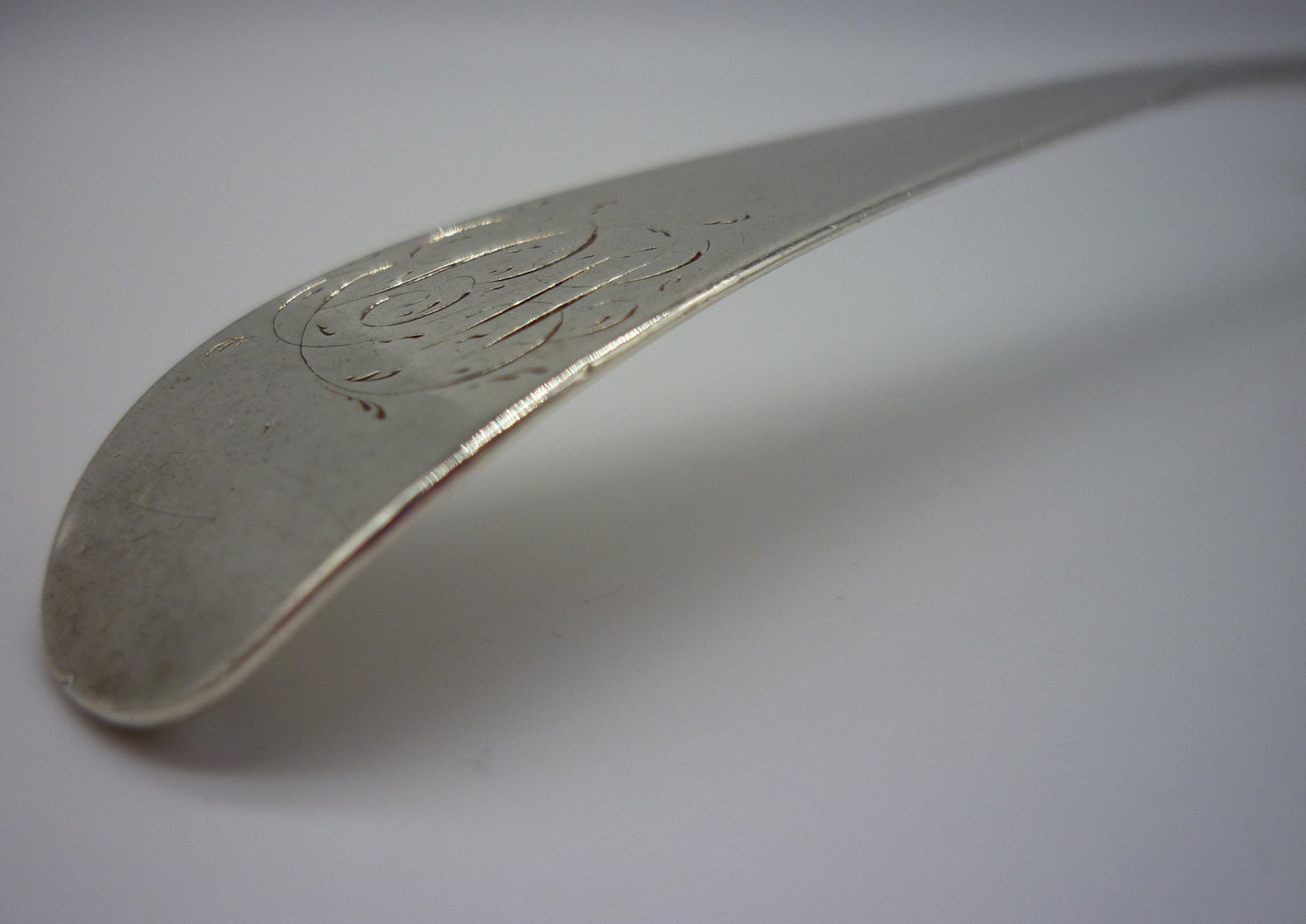 1789 Solid Silver Serving Spoon: Antique George III Old English Cutlery