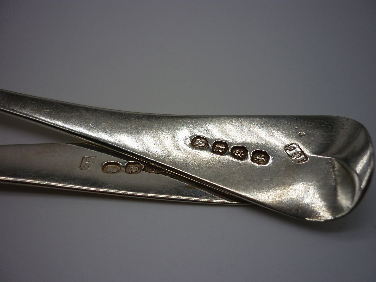 Antique Sterling Silver Basting Spoons: Georgian Engraved Serving Set