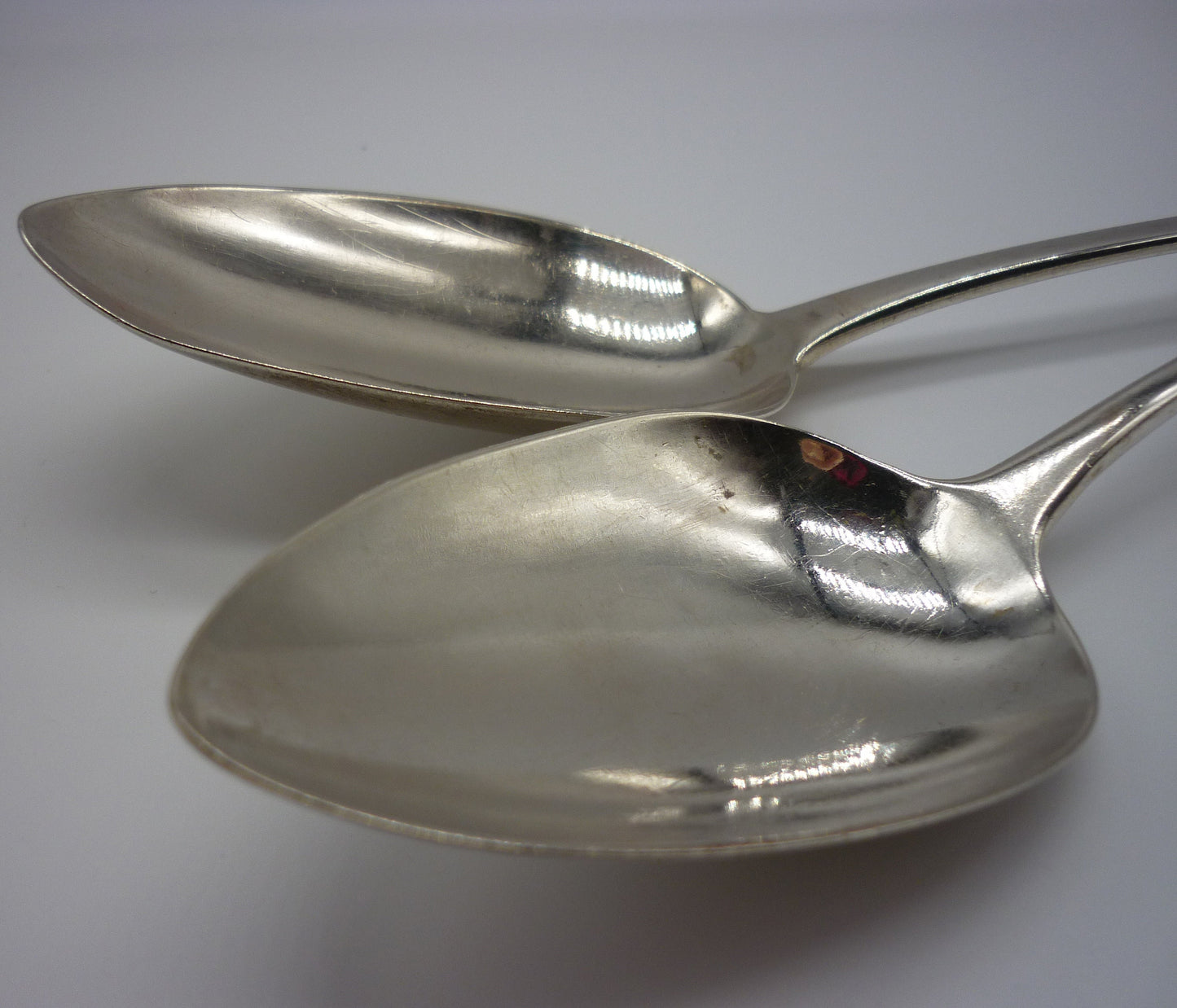 Antique Sterling Silver Basting Spoons: Georgian Engraved Serving Set