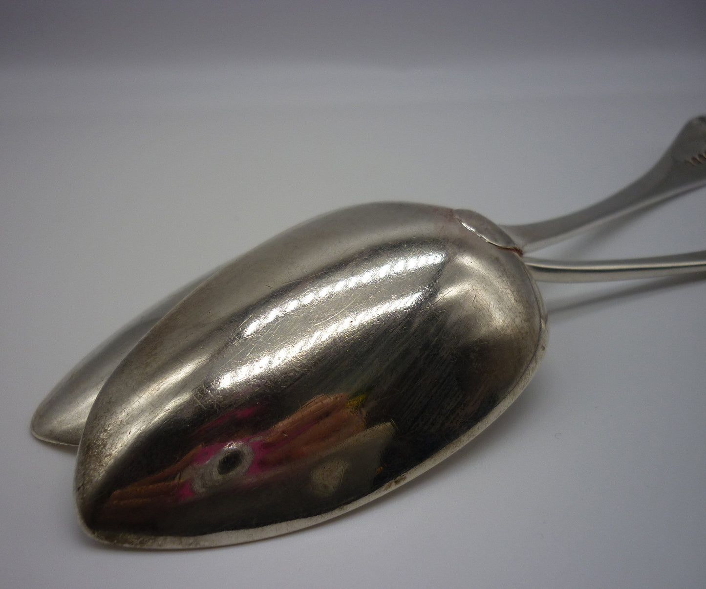 Antique Sterling Silver Basting Spoons: Georgian Engraved Serving Set