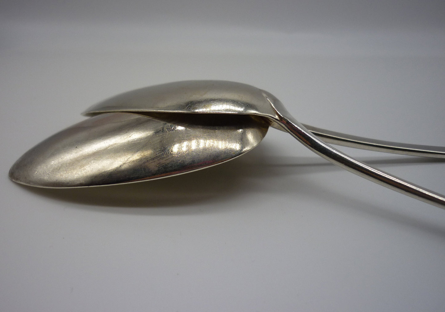 Antique Sterling Silver Basting Spoons: Georgian Engraved Serving Set