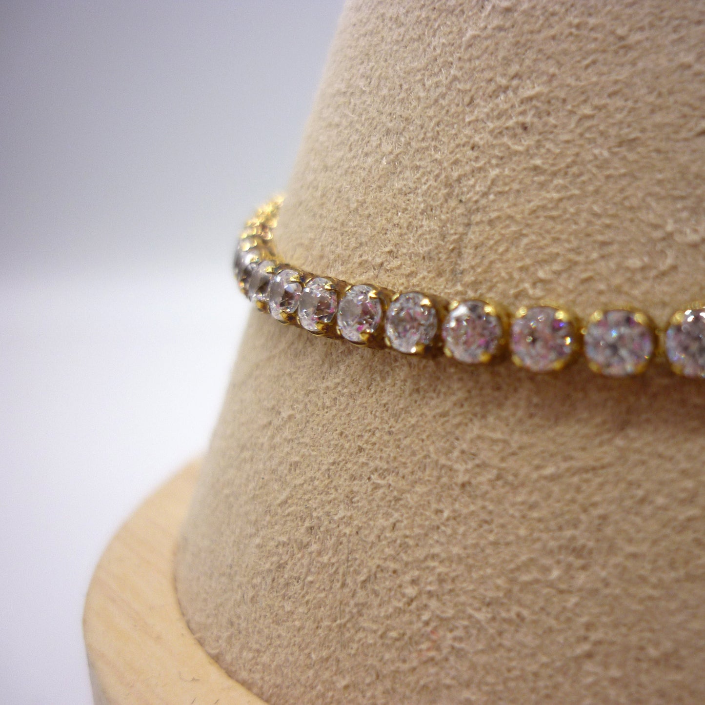 Silver Gilt CZ Tennis Bracelet, Gold Plated Costume Diamond Jewellery