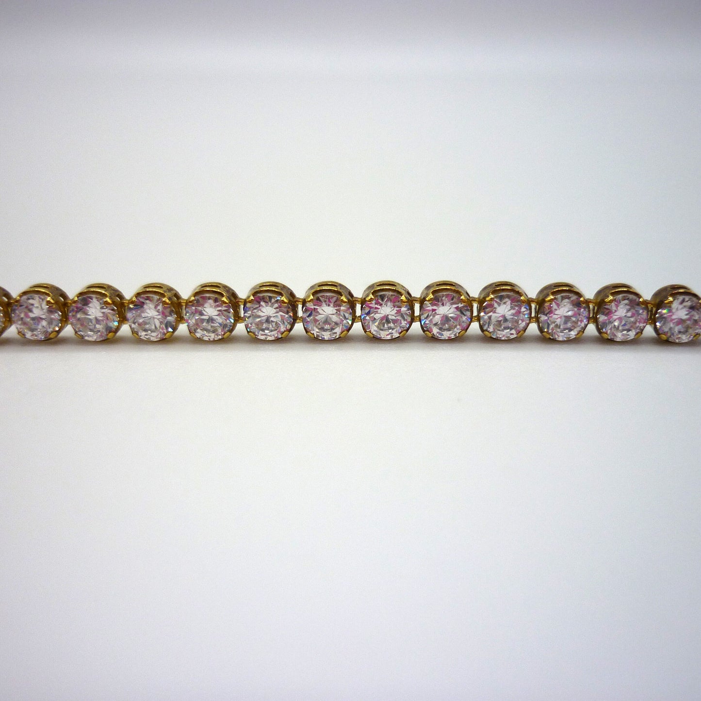 Silver Gilt CZ Tennis Bracelet, Gold Plated Costume Diamond Jewellery