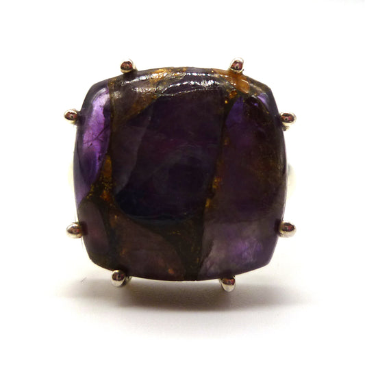 Copper Mojave Amethyst Ring in 925 Sterling Silver Size 6.75