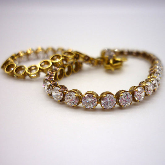 Silver Gilt CZ Tennis Bracelet, Gold Plated Costume Diamond Jewellery