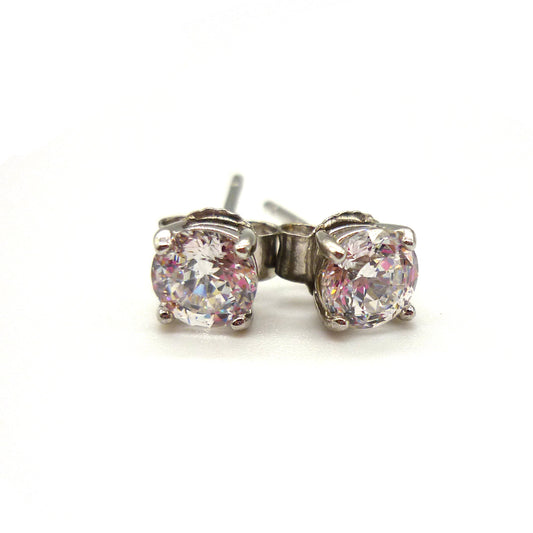 5mm CZ Silver Stud Earrings