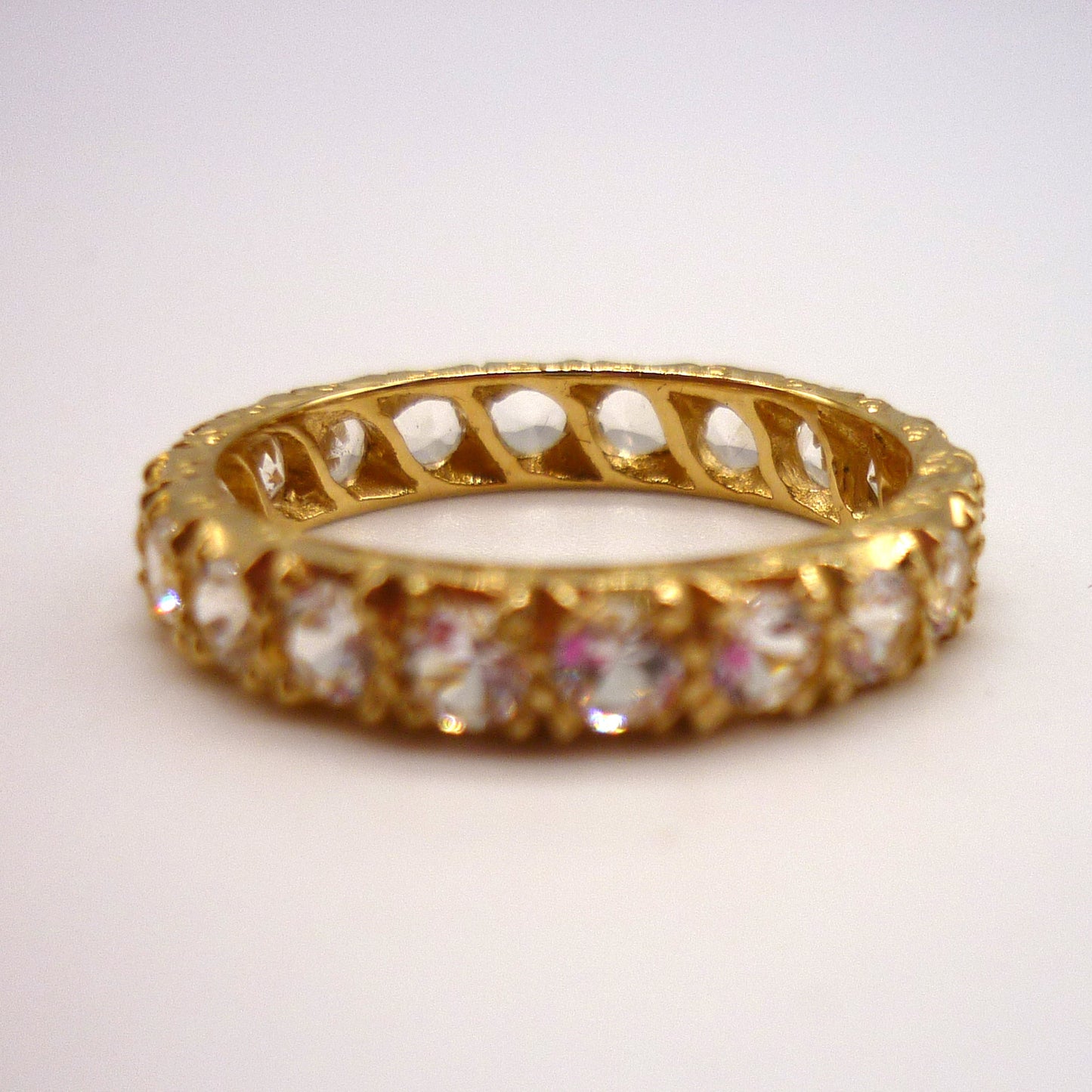 Antique 18k Yellow Gold & Spinel Full Eternity Band Size 5.5