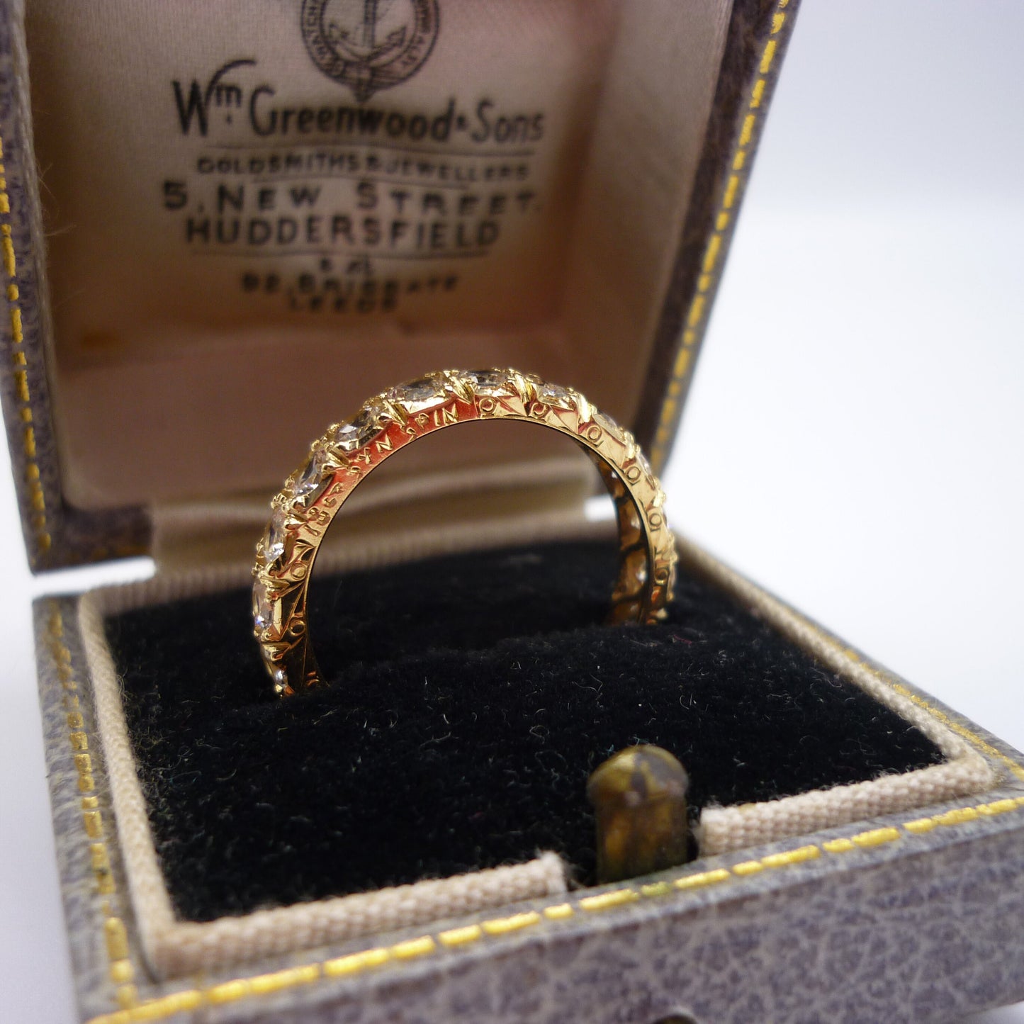 Antique 18k Yellow Gold & Spinel Full Eternity Band Size 5.5
