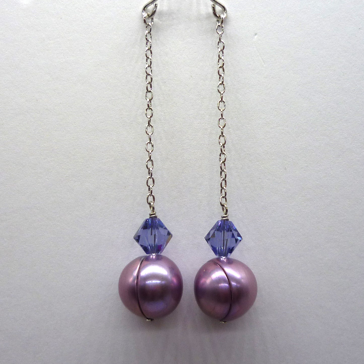 Long Chain & Bead Dangle Earrings