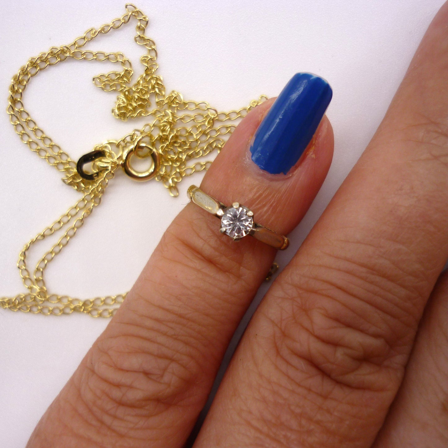 Wedding Ring Charm Necklace, Vintage Gift for Bride To Be