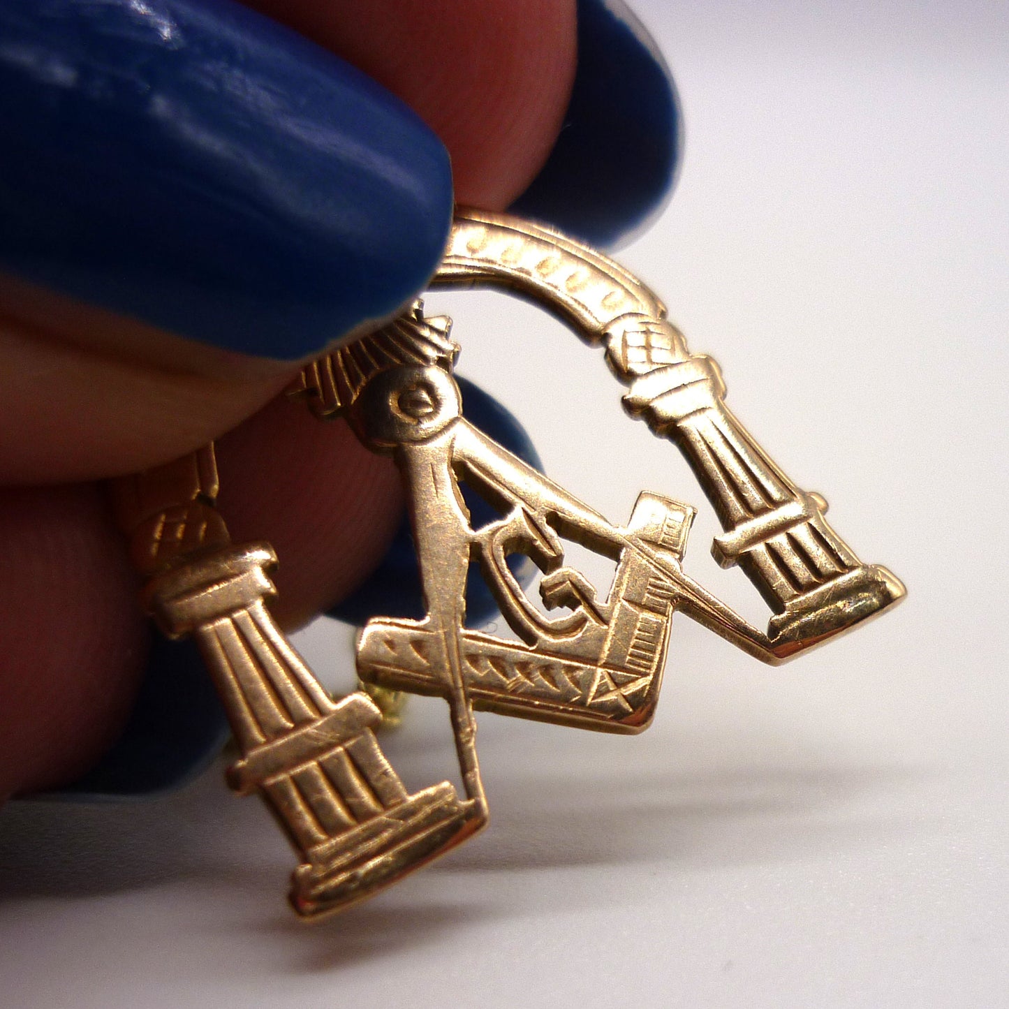 Antique Yellow Gold Masonic Pendant on Chain