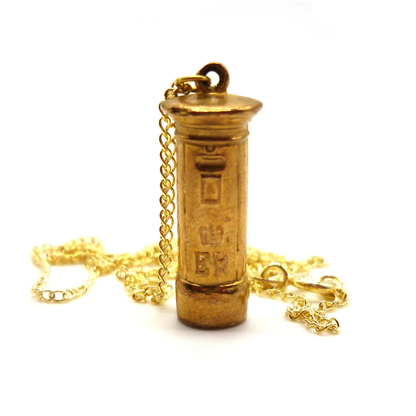 Vintage Gold British Post-box Charm Necklace