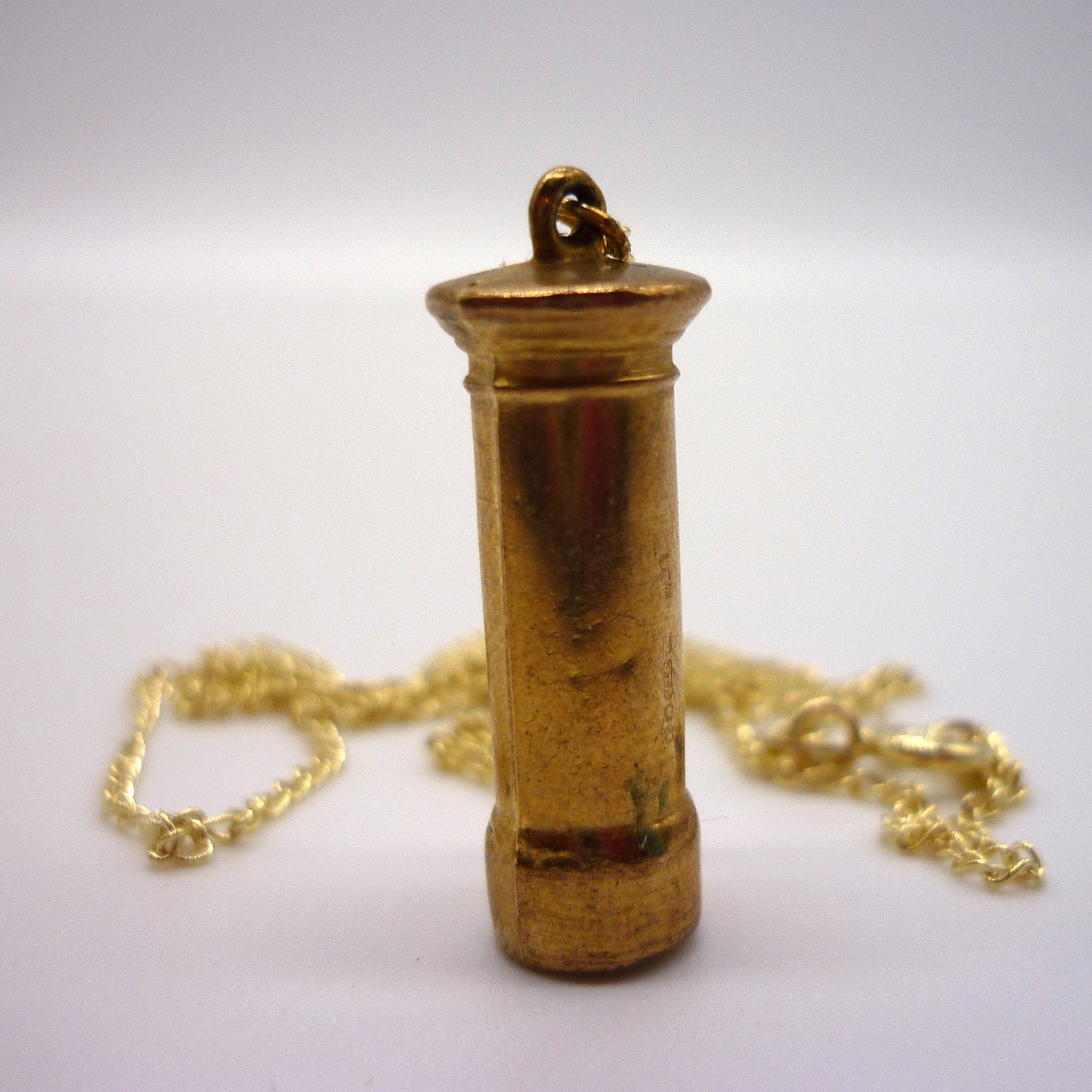 Vintage Gold British Post-box Charm Necklace