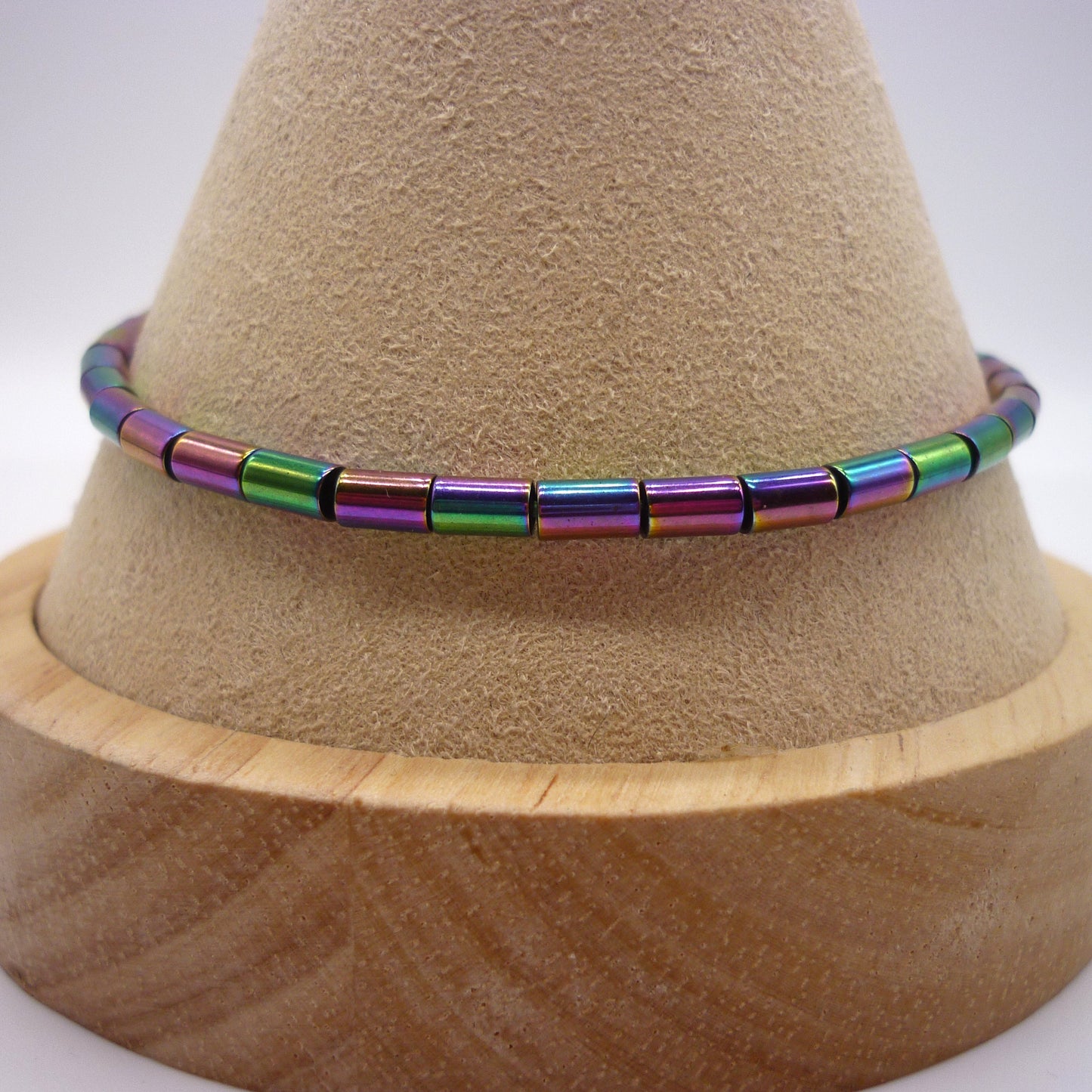 Multicoloured Strand Necklace, Earring & Bracelet Set, Long Thin Shiny Beads, Rainbow Jewellery For Woman