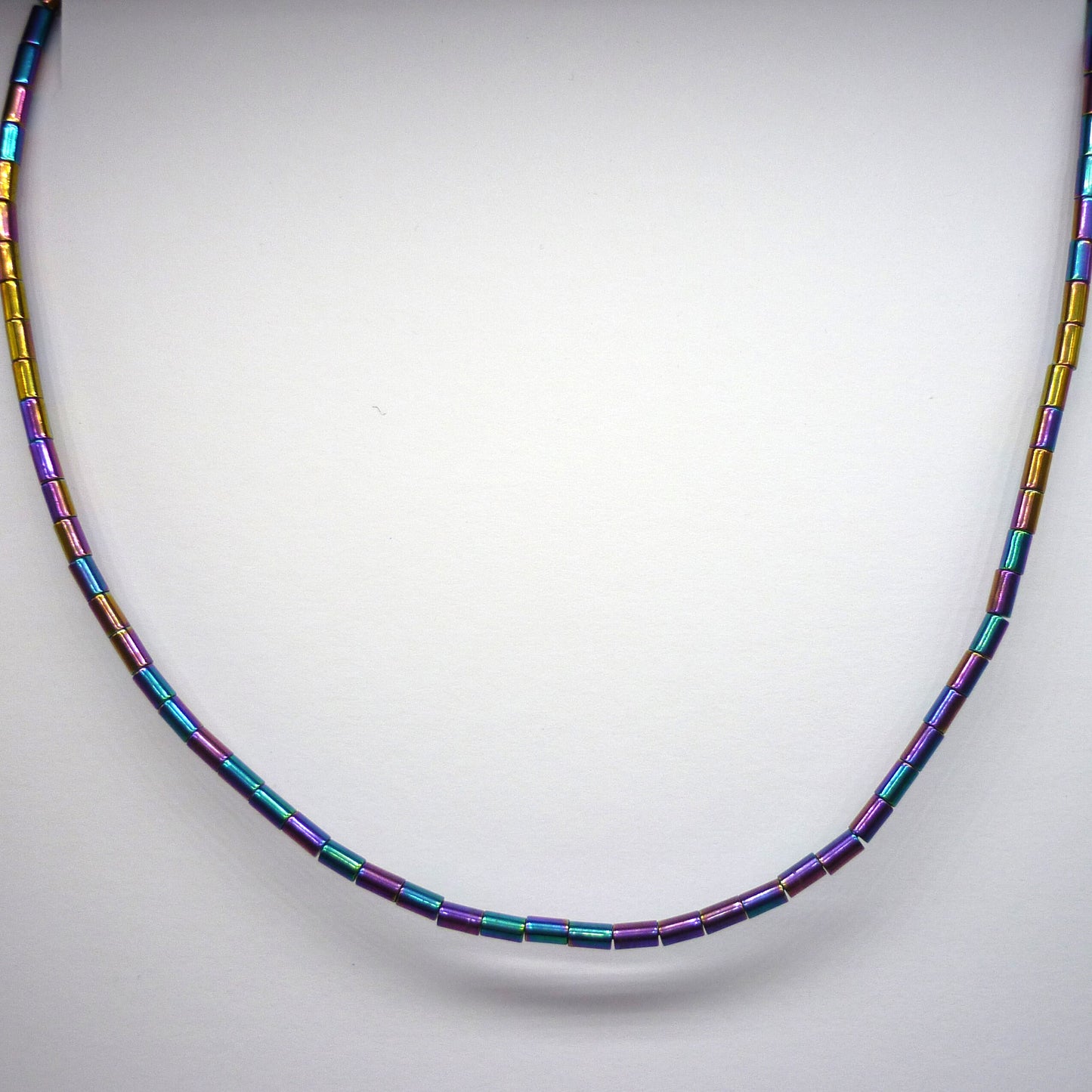 Multicoloured Strand Necklace, Earring & Bracelet Set, Long Thin Shiny Beads, Rainbow Jewellery For Woman