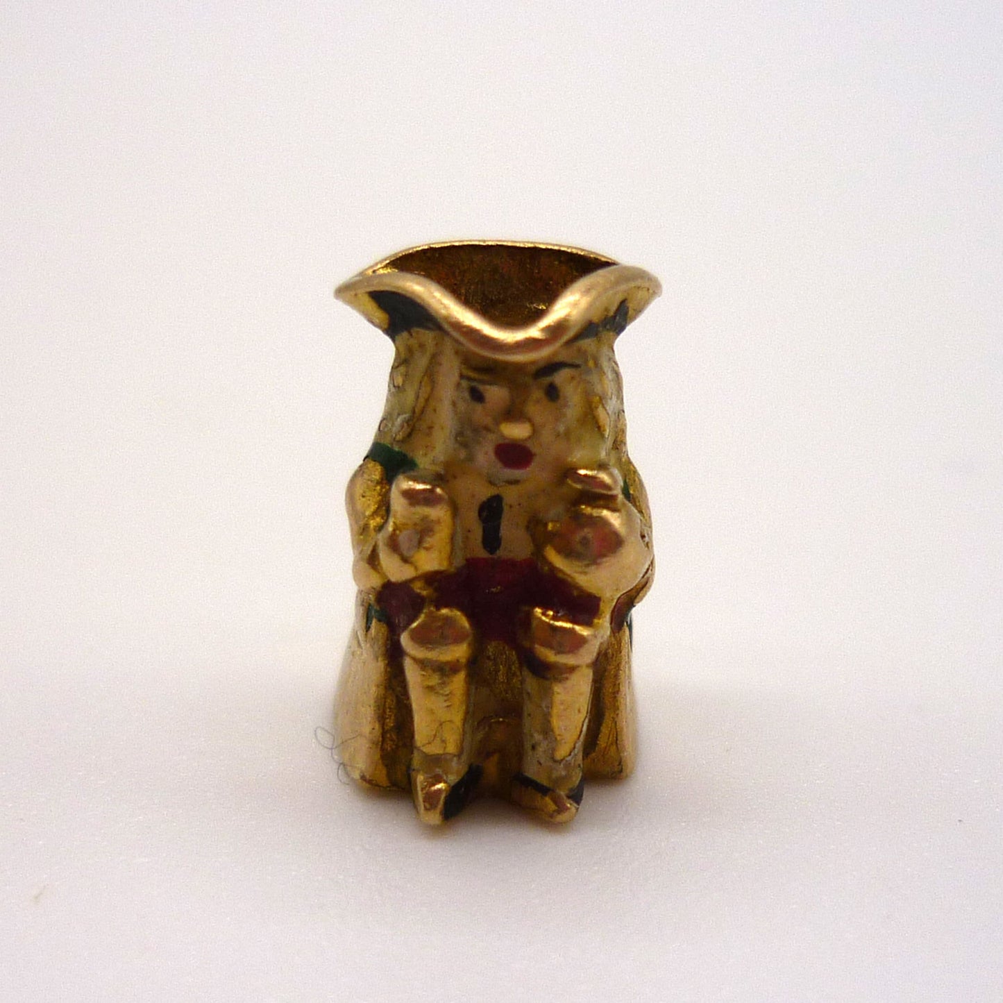 Vintage Gold Toby Jug Charm Necklace