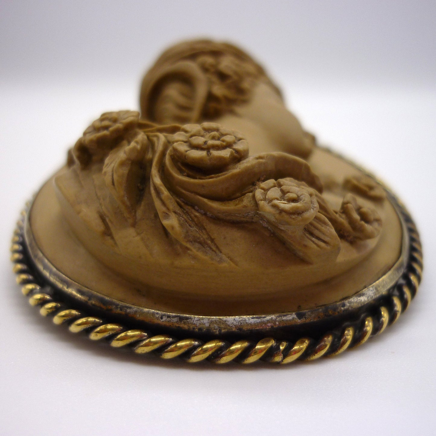 Large Antique Lava Cameo Brooch