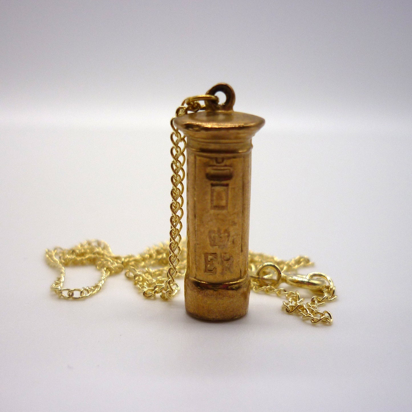 Vintage Gold British Post-box Charm Necklace