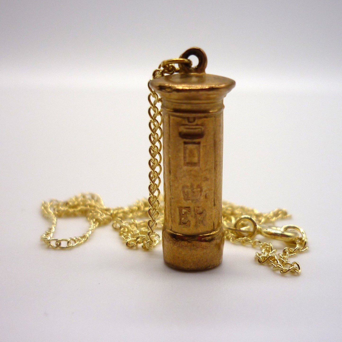 Vintage Gold British Post-box Charm Necklace