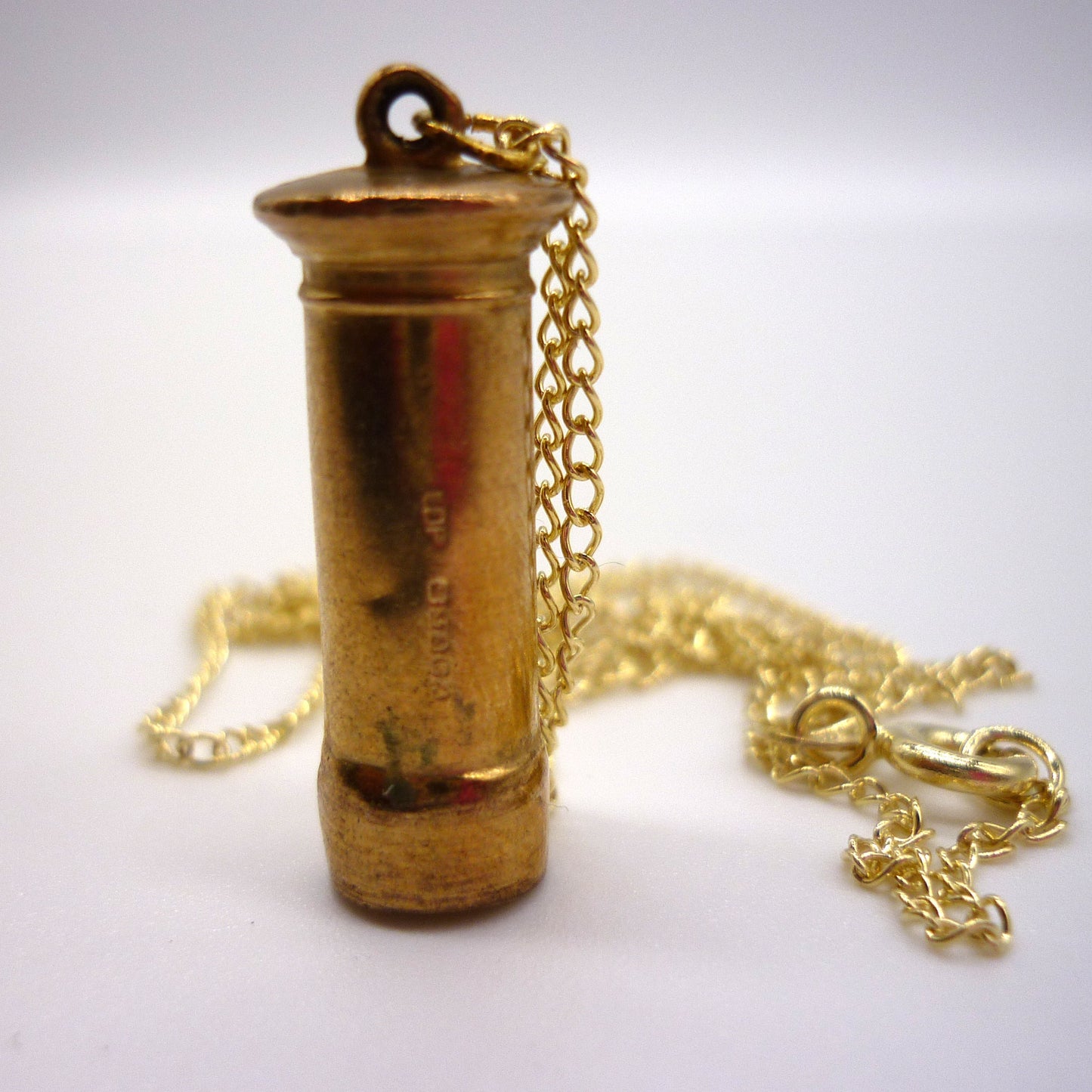 Vintage Gold British Post-box Charm Necklace