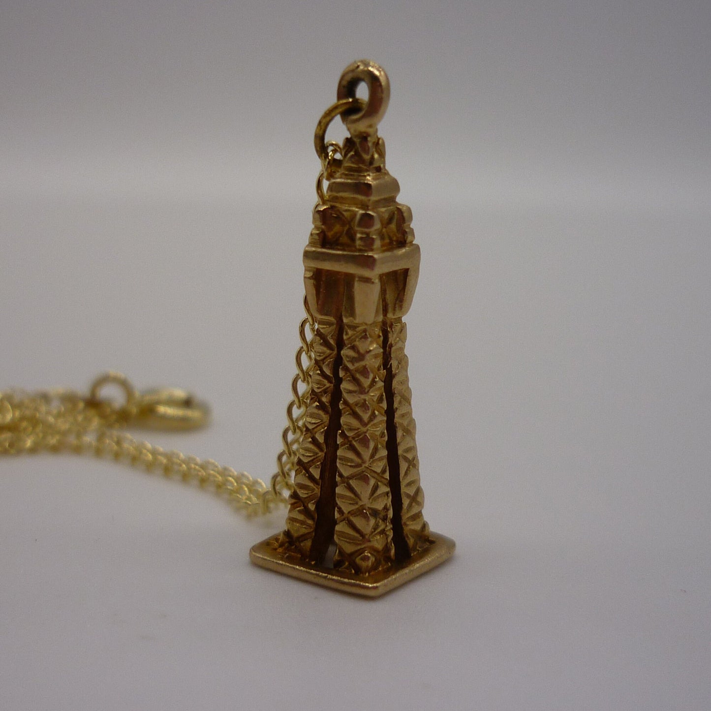 Vintage Gold Blackpool Tower Charm Necklace