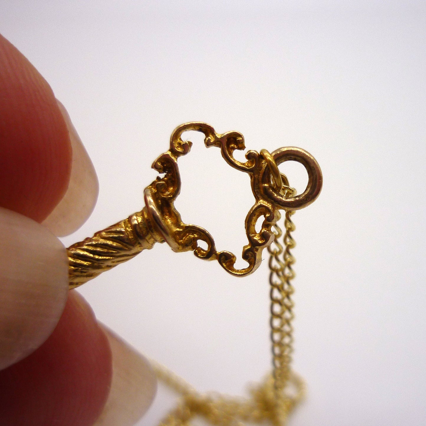 Vintage Gold 21 Key Charm Necklace
