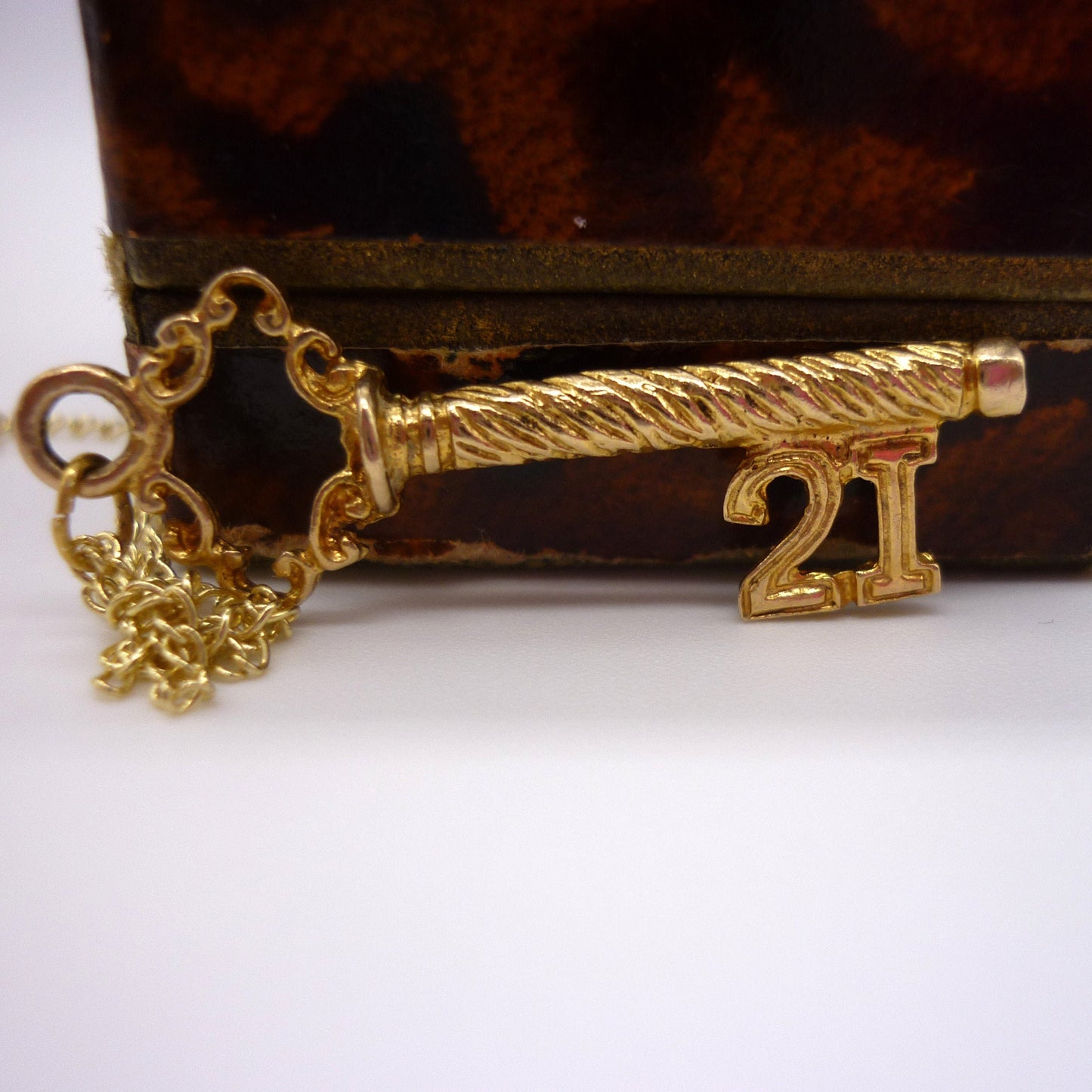 Vintage Gold 21 Key Charm Necklace