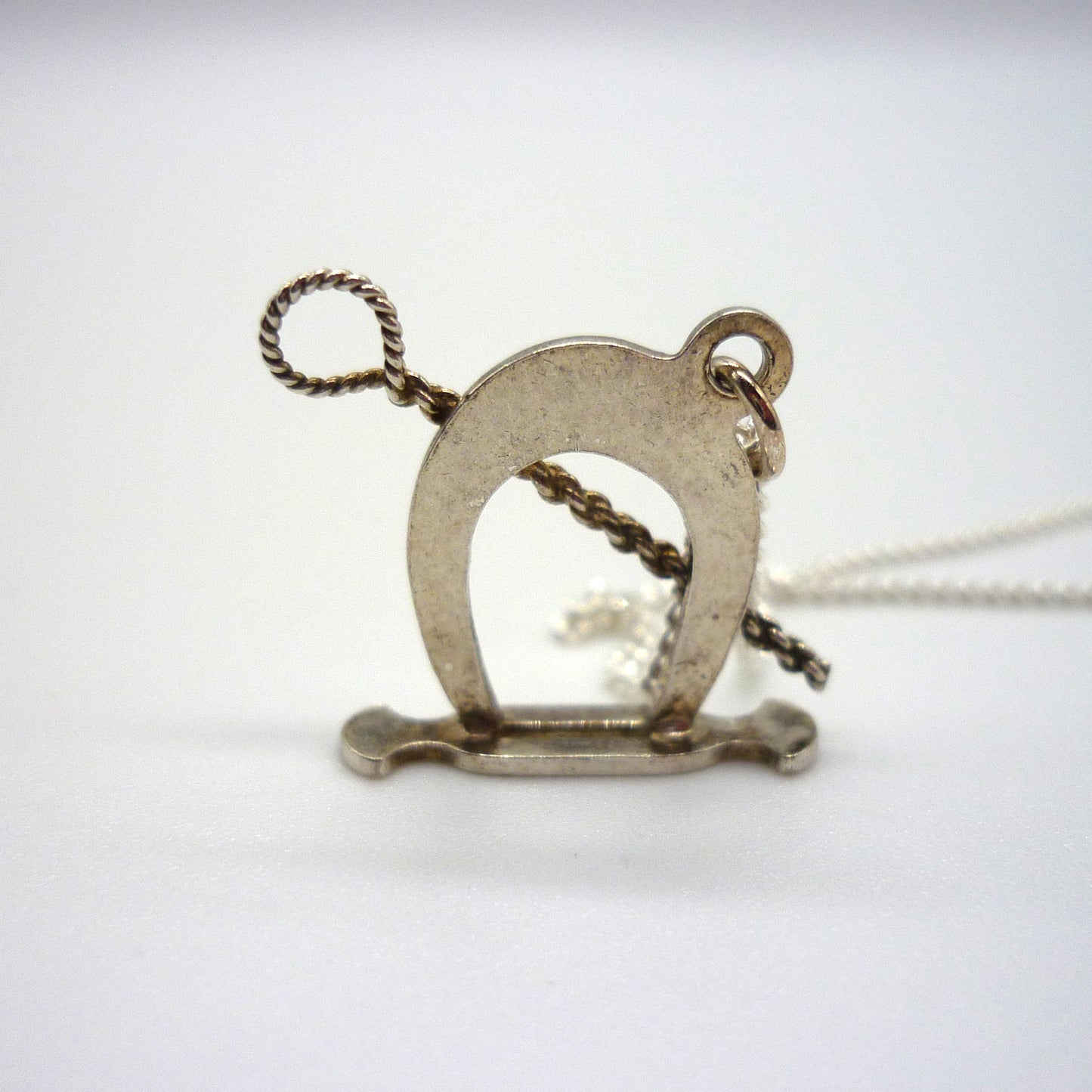 Vintage Silver Horseshoe Charm Necklace