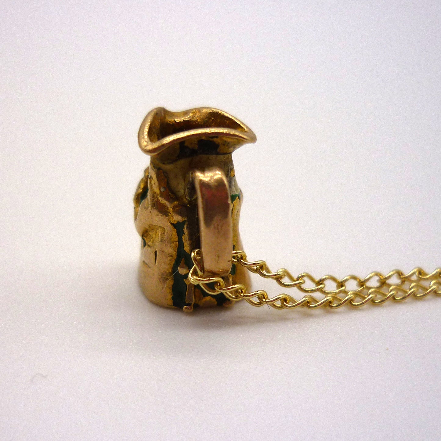 Vintage Gold Toby Jug Charm Necklace