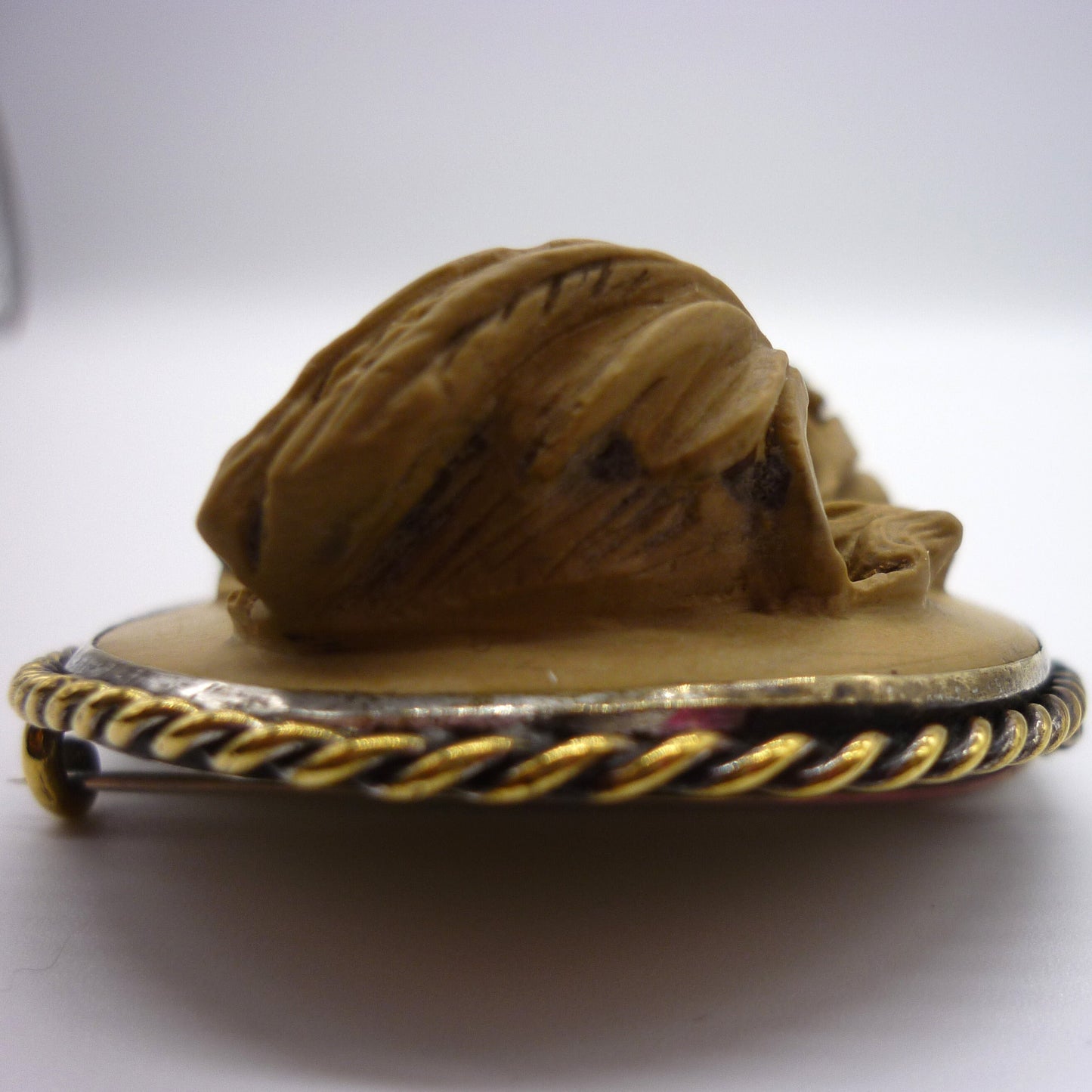 Large Antique Lava Cameo Brooch