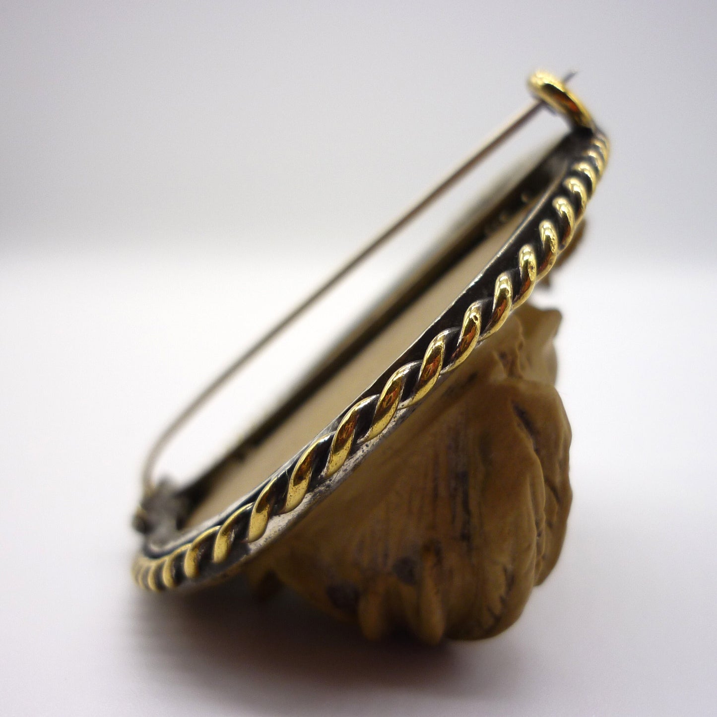 Large Antique Lava Cameo Brooch