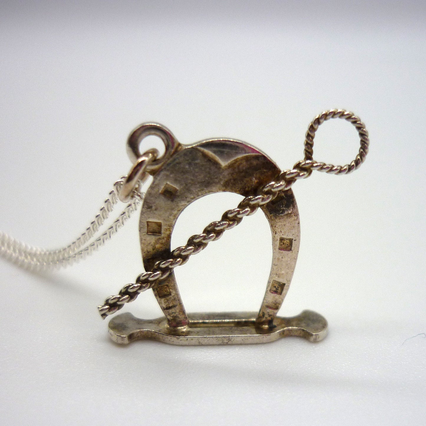 Vintage Silver Horseshoe Charm Necklace