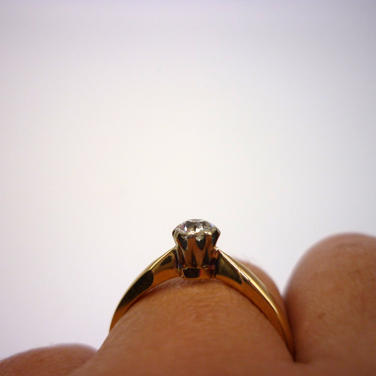 European Cut Diamond Solitaire Size 5.5