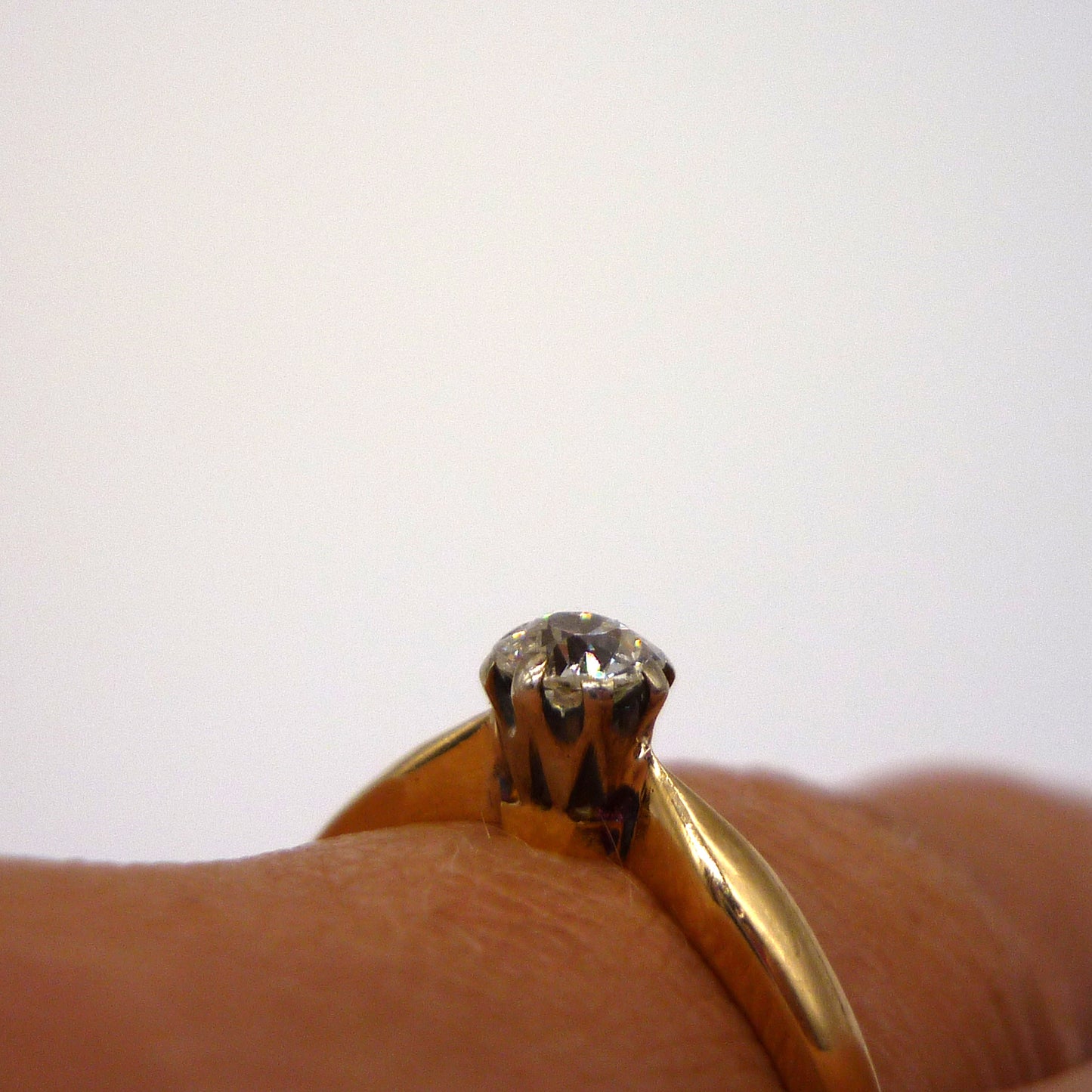 European Cut Diamond Solitaire Size 5.5