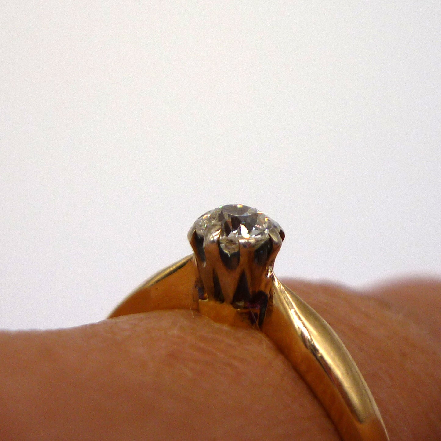 European Cut Diamond Solitaire Size 5.5
